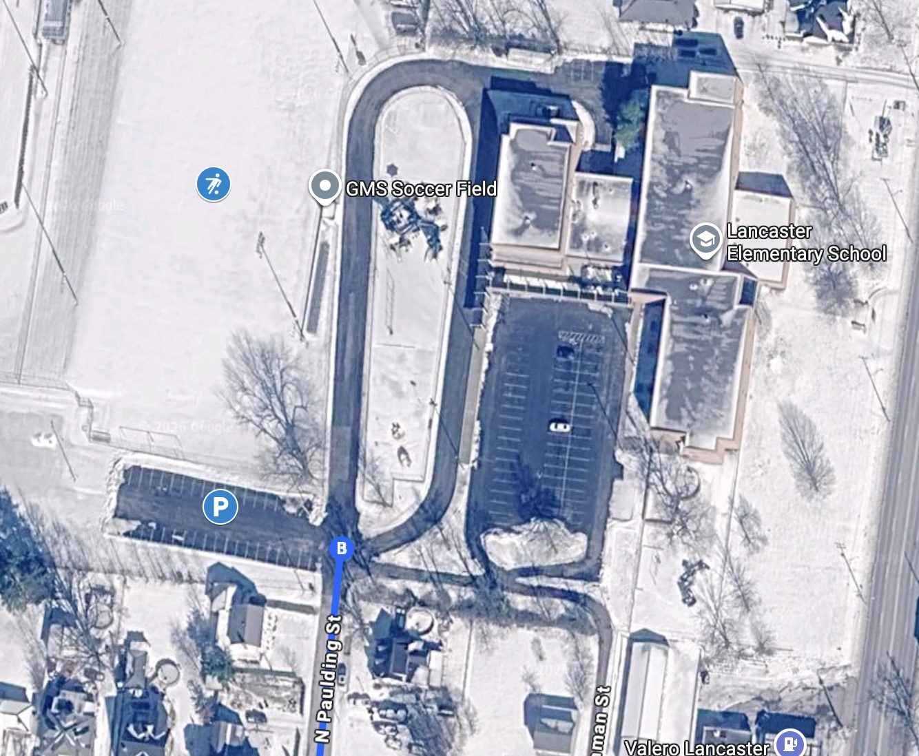 Aerial view of Garrard Middle School field