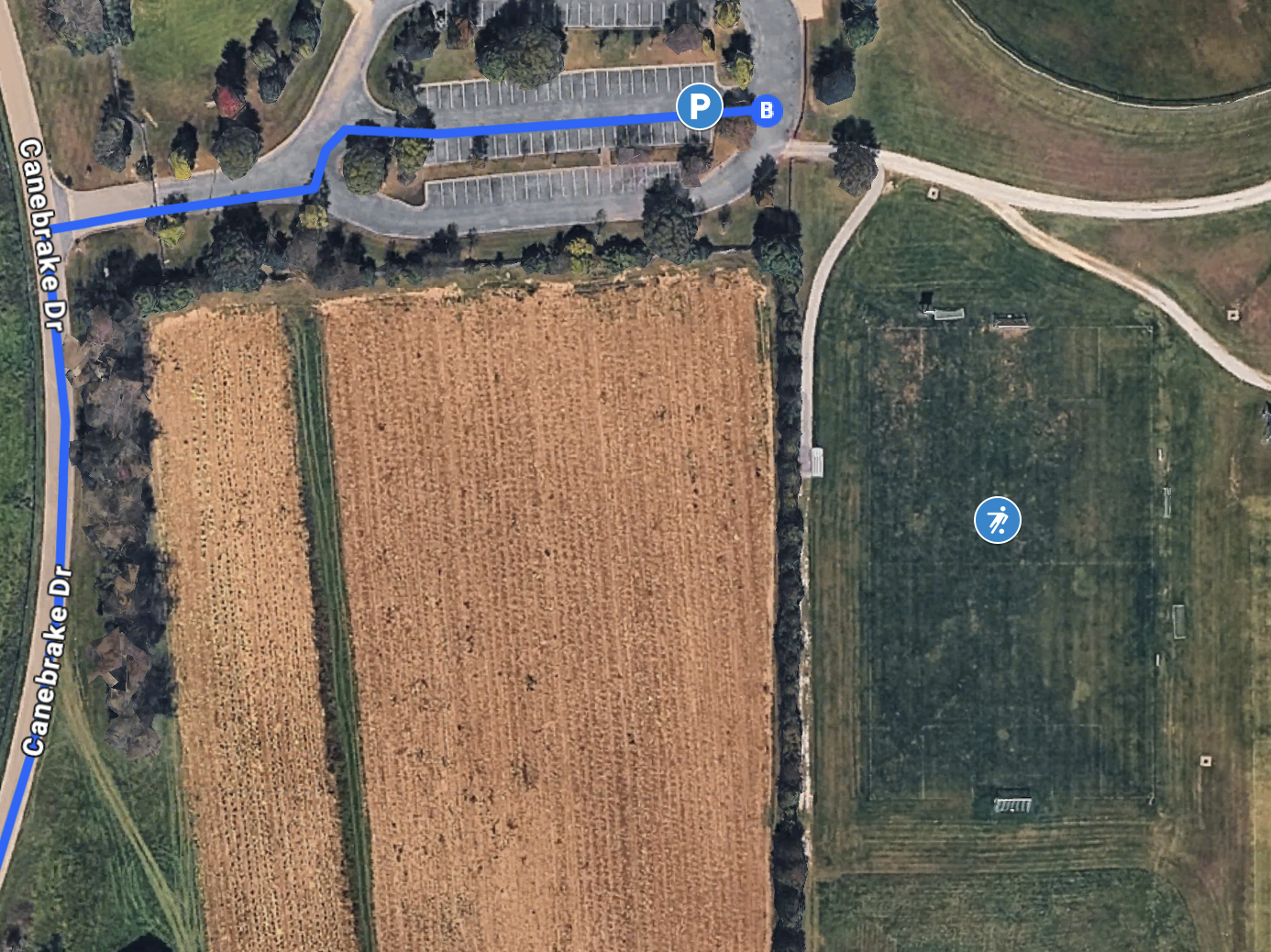 Aerial view of Sayre Field